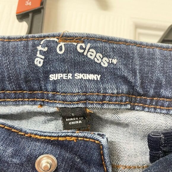 Art Class Girls Super Skinny Jeans with Floral Embroidery – Size 7 - Picture 3 of 5